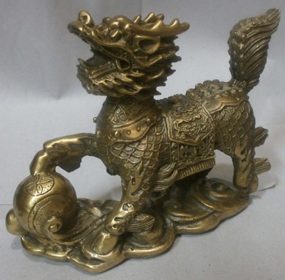 铜铸麒麟——南岳区明达工艺品摊的经典成套工艺品